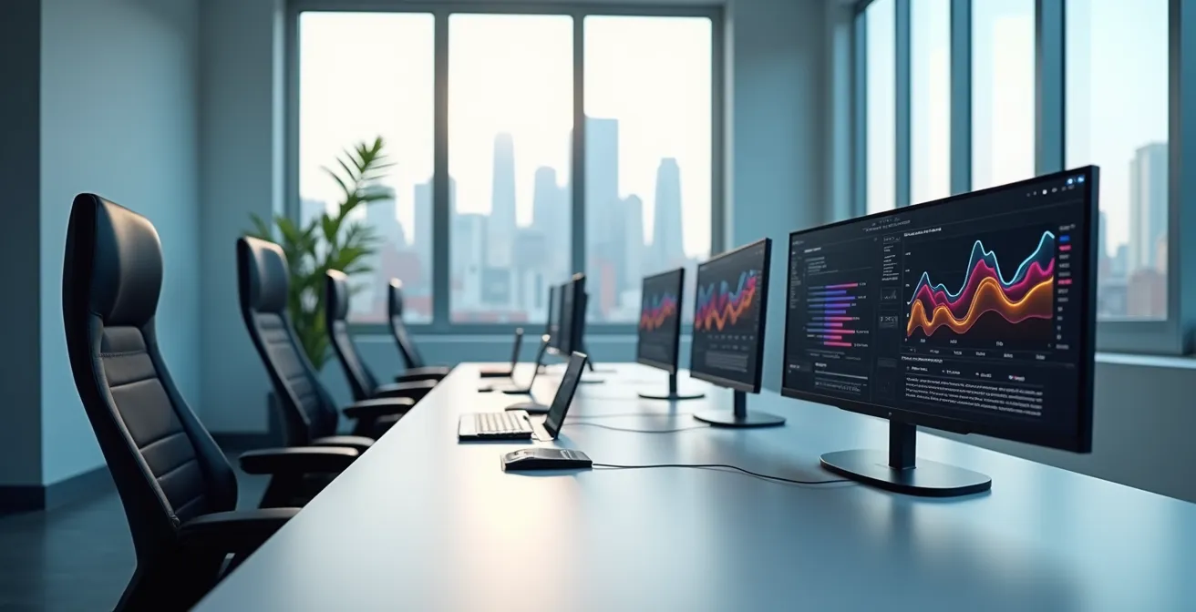 Tableau de bord d'analyse avec graphiques et courbes d'engagement musical