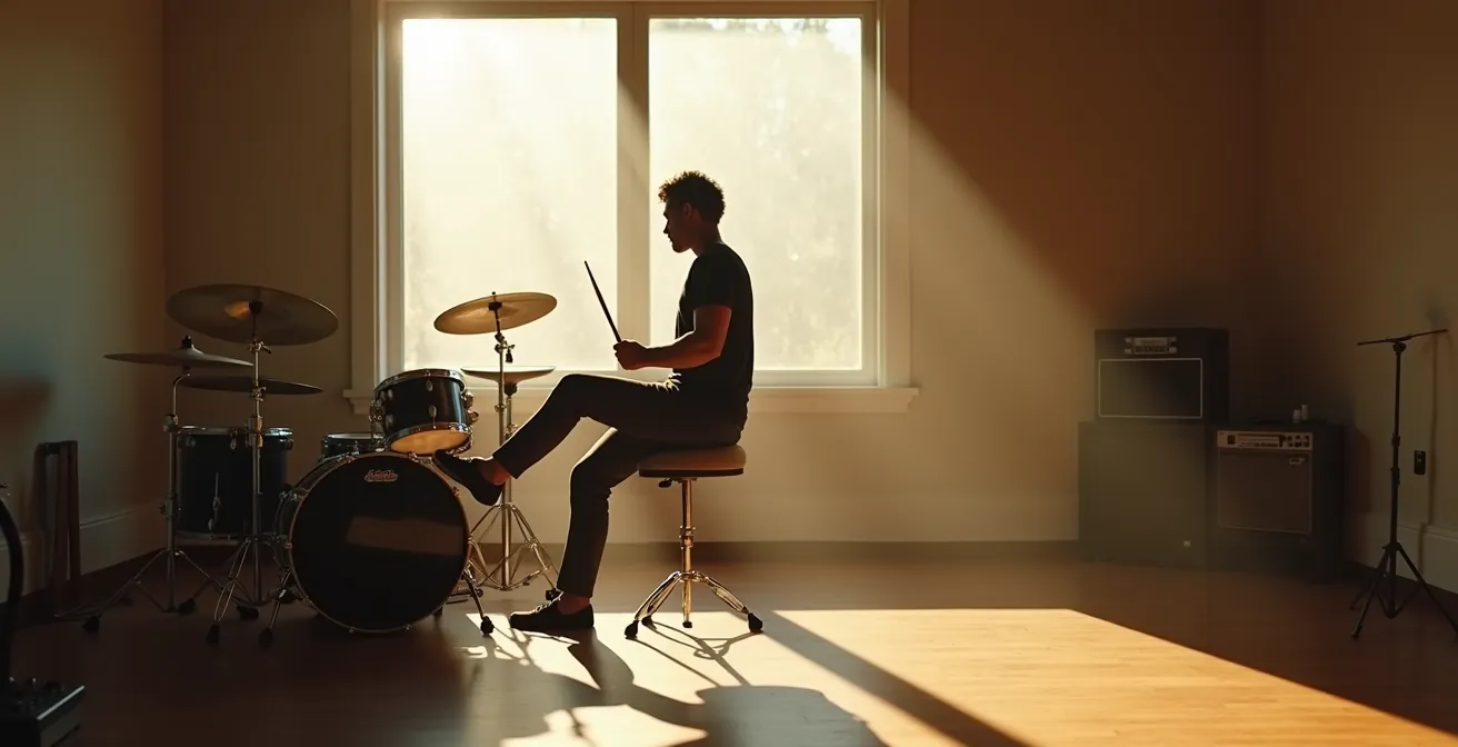 Batteur effectuant des exercices d'échauffement des mollets avant une performance