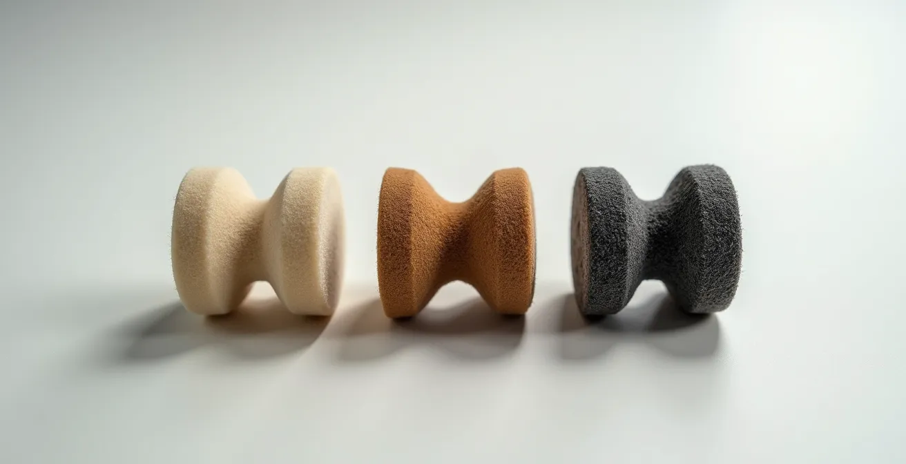 Comparaison de marteaux de piano neufs et usés montrant l'usure des feutres