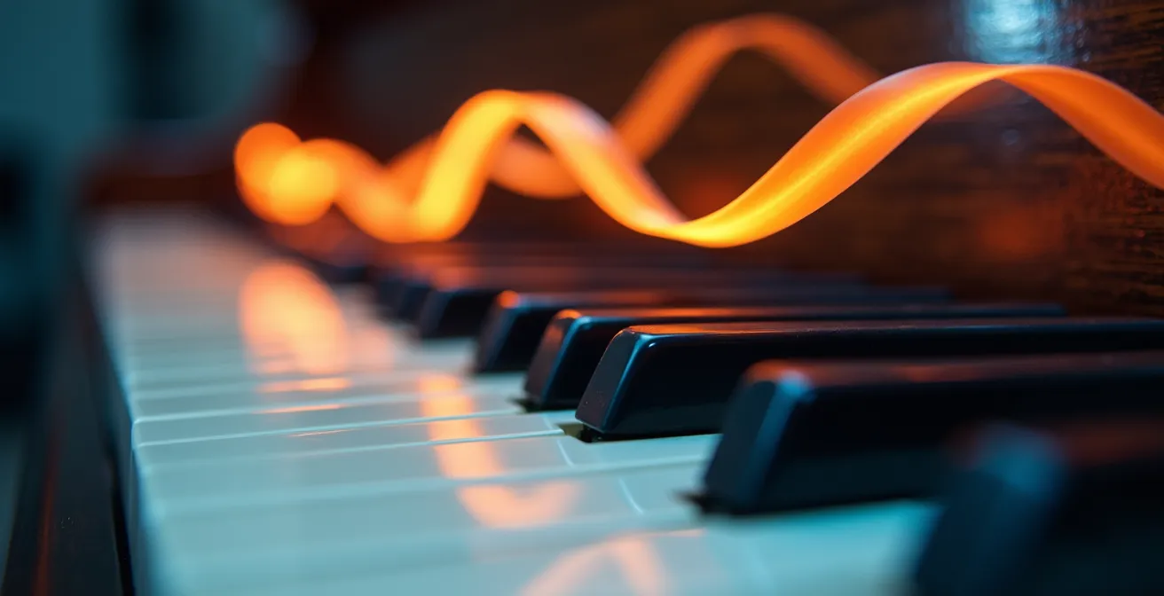 Représentation visuelle des mouvements mélodiques avec courbes ascendantes et descendantes