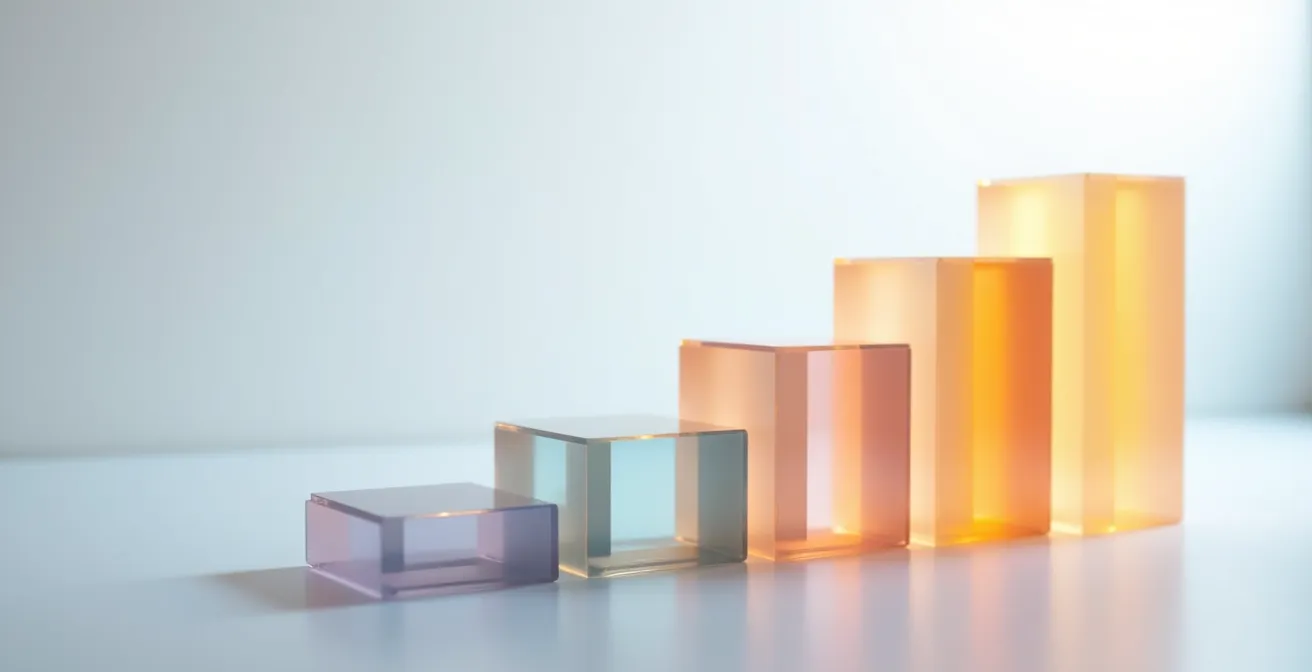 Courbe abstraite de progression tarifaire dans un environnement minimaliste suggérant l'évolution temporelle des prix